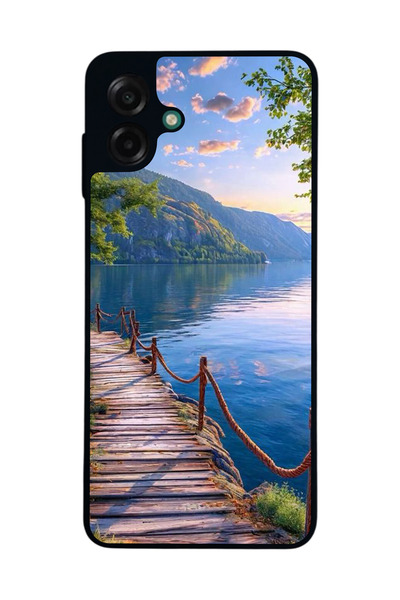 Aksel Kılıf متوافق مع هاتف سامسونج جالاكسي A07 مطبوع ، أسود غير لامع، سيليكون ناعم، واقي، غطاء ممتص للصدمات، حافظة