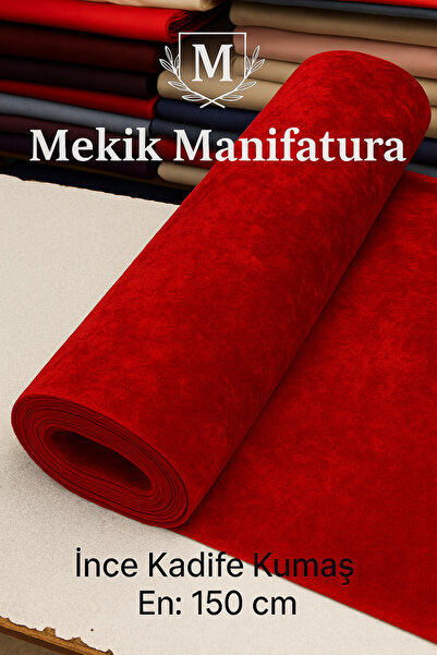 MEKİK MANİFATURA KEDİBASTI İNCE KADİFE KIRMIZI ( 100 METRE İÇİN)