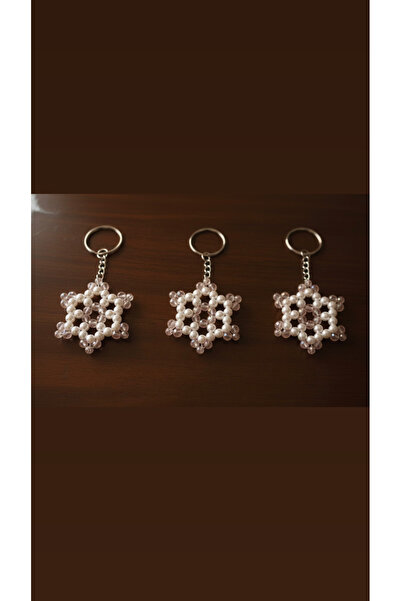 VESPERASTOREE Pembe kristal incili kar tanesi anahtarlık, hediye anahtarlık,ç...