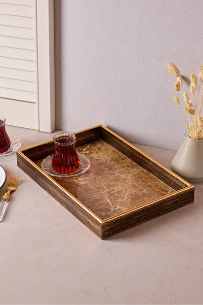 Perotti Turin Brown Marble Tray 25X37 cm
