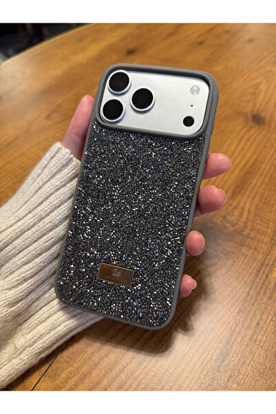 daystar غطاء هاتف فضي مرصع بالأحجار متوافق مع آيفون 17 برو ماكس