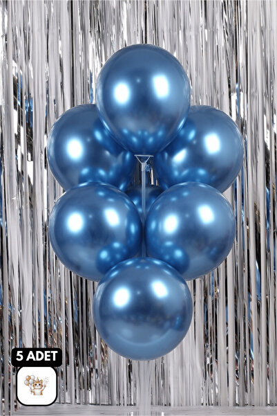 BALOMİS Krom Mavi Balon Ayna Efektli Parti Ve Organizasyon Süsleme