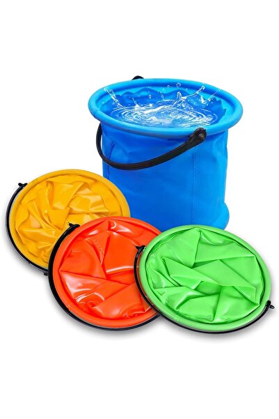 AZONEE دلو ماء سيليكون قابل للطي مع مقابض (4 قطع)