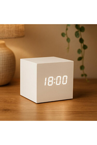 MINDA Sese Duyarlı Çalar Saat Dekoratif Ahşap Görünümlü Dereceli Tarihli Masa...