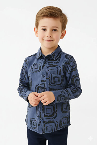 STITCH by MH Stylish Blue Patterned Cotton Shirt