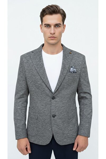 Plus Scorpion سترة بليزر رجالية من القماش المرن قصة ضيقة – أناقة كاجوال ومكتبية