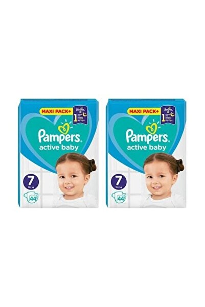 Pampers Set de 2 cutii Active Baby, mărimea 7 (16+ kg), 44 buc/cutie, cu strat interior din Micro Pearls