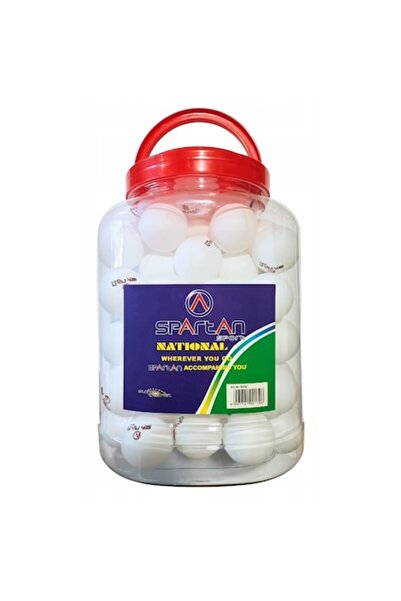 SPARTAN Set de 60 de mingi de ping-pong/tenis de masă, SPARTAN, albe, într-un borcan de plastic