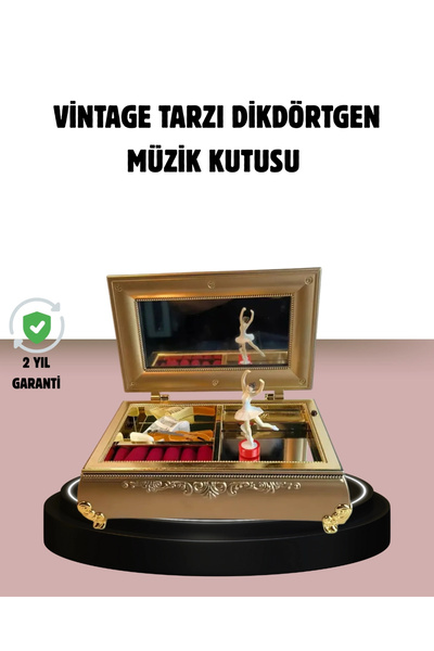 CANSA Balerinli Müzikli Takı Kutusu Piyano Tasarım Kız Çocuk Hediyelik