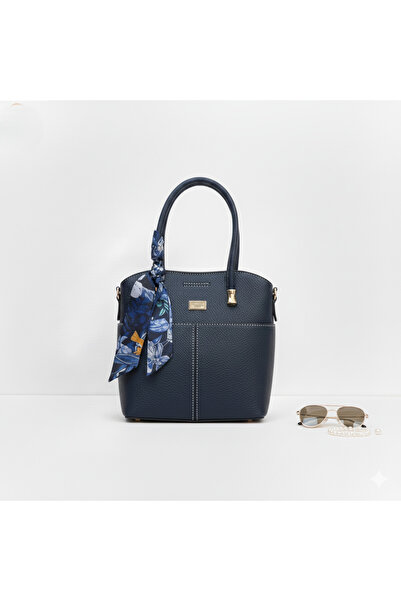 MY VİNTAGE Women's Scarf Zippered Shopper Hand and Shoulder Bag