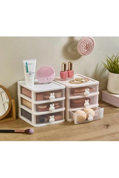 Tercih Home Bunny 3 Συρταρωτός διοργανωτής μακιγιάζ - Οργανωτής καλλυντικών μ...