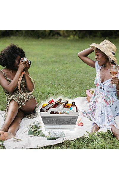 AQUAFALCON Collapsible Wash Basin, Foldable Dish Tub with Drain Plug, Portabl...