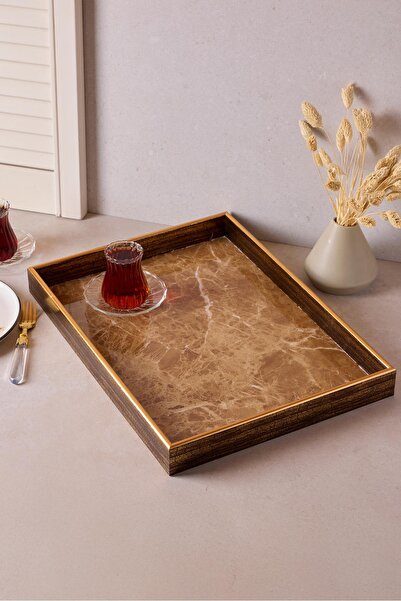Perotti Turin Brown Marble Tray 33X45 cm