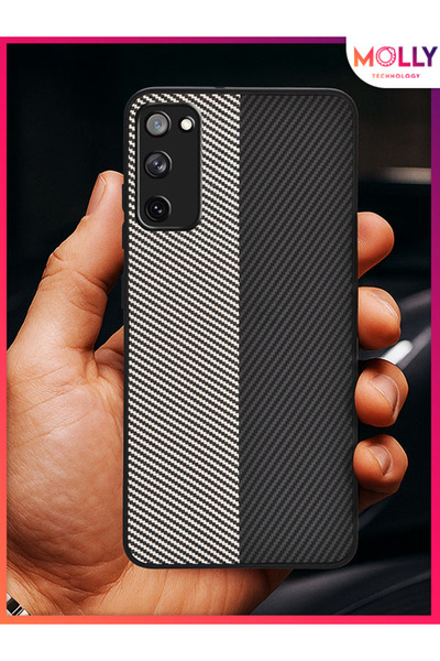 Molly غطاء سيليكون رمادي - أسود كربوني لهاتف سامسونج جالاكسي S20 FE