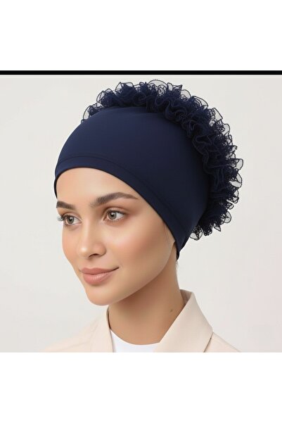 Nöşre Design Knitted Bonnet Stitched Hijab Inner Bonnet 100% Cotton