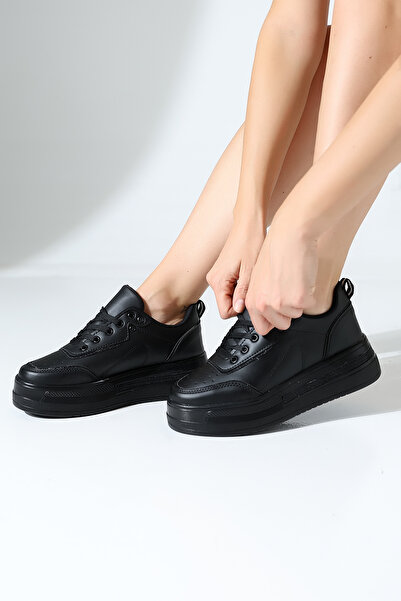 Encool Black High-Sole Women's Sneaker with Glitter Detail – Comfortable and ...