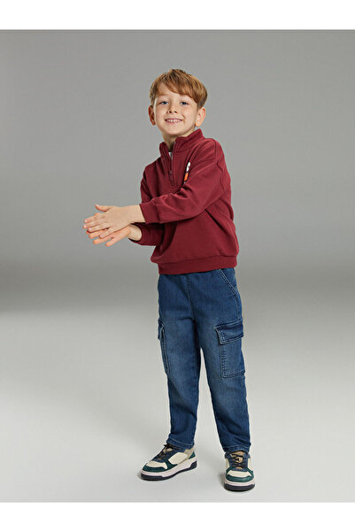 LC Waikiki بنطلون جينز كارجو للأولاد من إنديجو بخصر مطاطي