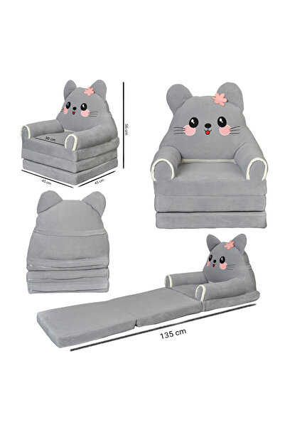 Berrinstore Portatif Polar Dolum 3 Katlı Çocuk Koltuğu Çocuk Yatağı Yıkanabil...