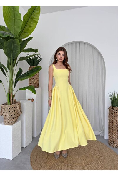 EtikaOnline Diana Atlas Askılı Uzun Elbise