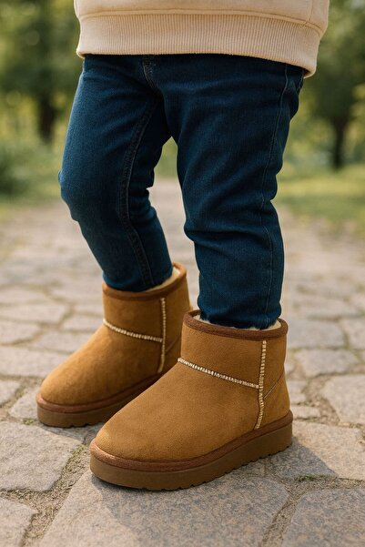 ALB TERLİK AYAKKABI SAN. TİC. LTD. ŞTİ. Παιδικές μπότες με γούνινο επένδυση με κοντό γούνινο επένδυση, Unisex Suede Boots Daily Short Boots