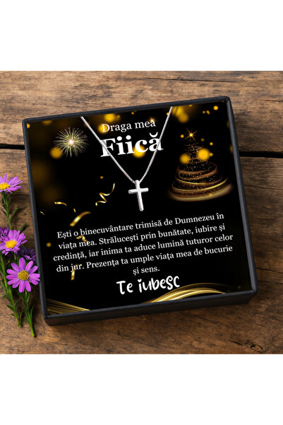 AVAMSI Daughter Gift Set CR51A Rhodium-plated 925 Silver Cross Pendant Neckla...