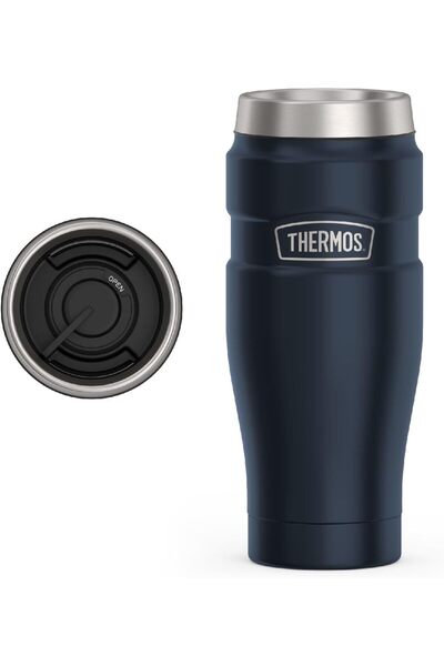 Thermos Vacuum Insulated Stainless Steel Travel Tumbler, 16 oz, Dark Blue
