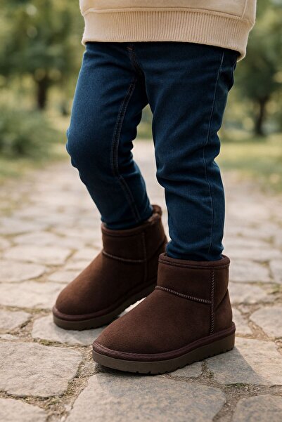 ALB TERLİK AYAKKABI SAN. TİC. LTD. ŞTİ. Παιδικές μπότες με γούνινο επένδυση με κοντό γούνινο επένδυση, Unisex Suede Boots Daily Short Boots