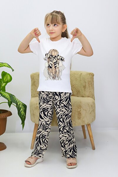 BeModal Tricou pentru fetiță set cu imprimeu Set din două piese cu pantaloni ...