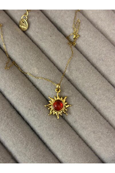 Idarosa Concept Minimal Zincirli, Güneş Sembollü, Doğal Taşlı, Antik Seri Çel...