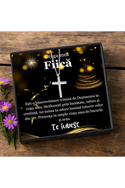 AVAMSI Daughter Gift Set Necklace with Cross Pendant in 925 Silver Rhodium Pl...