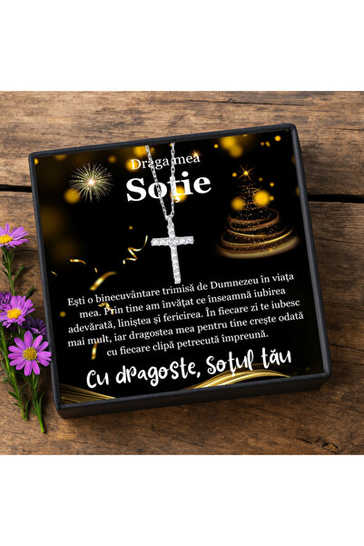 AVAMSI Wife Gift Set CR01C Rhodium Plated 925 Silver Cross Pendant Necklace, ...