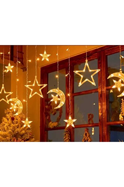 mr shopping MR Kar Tanesi Yıldız Günışığı Yılbaşı Ağacı Perde Led Süsü 3 Metr...