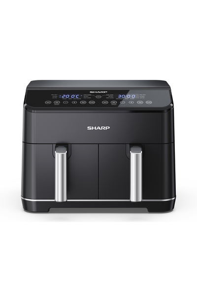 Sharp Friteuză cu aer GD82AE GD82AEB, 1800W, 2x4L, 12 programe, 2500 rpm, digitală, antiaderentă, neagră