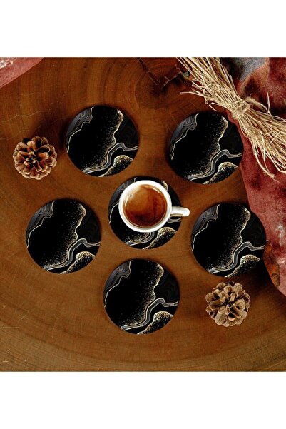 Twin Store 6 Pieces Patterned MDF Coasters