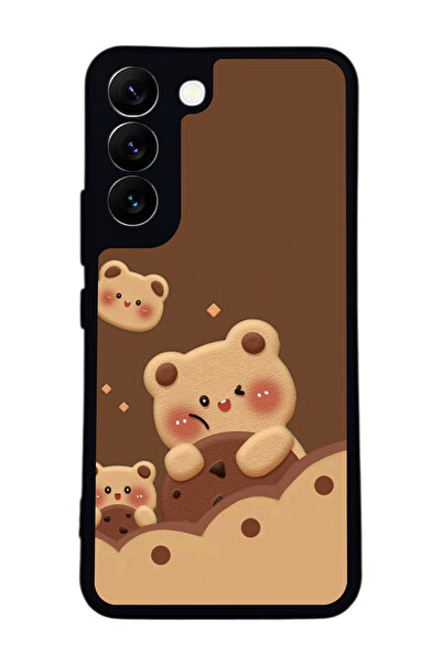 Aksel Kılıf متوافق مع هاتف سامسونج جالاكسي S22 مطبوع ، أسود غير لامع، سيليكون...