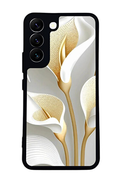 Aksel Kılıf متوافق مع هاتف سامسونج جالاكسي S22 مطبوع ، أسود غير لامع، سيليكون...