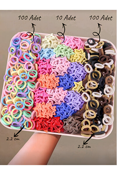 MutluBiDünya Kız Çocuk 210 Parça Toka Seti