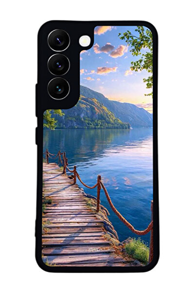 Aksel Kılıf متوافق مع هاتف سامسونج جالاكسي S22 مطبوع ، أسود غير لامع، سيليكون...