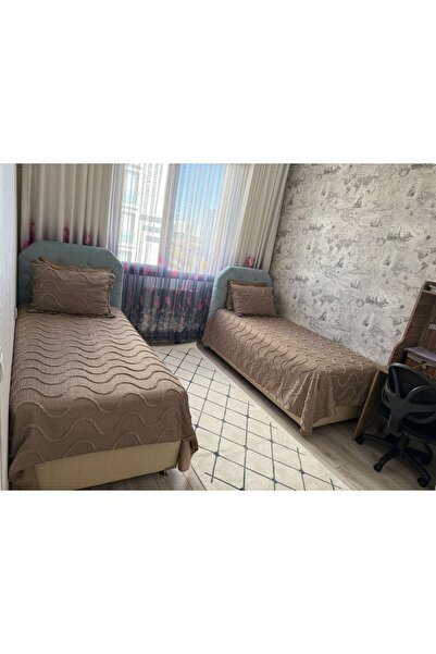 Home Premium Kalite Püsküllü Tek Kişilik Yatak Örtüsü 180x2.40. 1 Yastık Kılı...