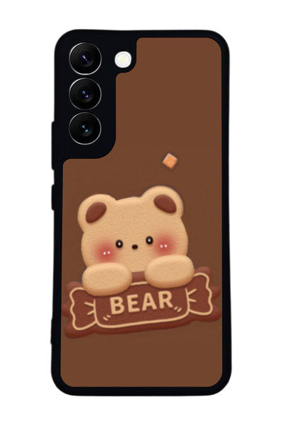 Aksel Kılıf متوافق مع هاتف سامسونج جالاكسي S22 مطبوع ، أسود غير لامع، سيليكون...