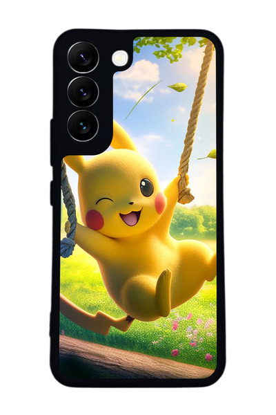 Aksel Kılıf متوافق مع هاتف سامسونج جالاكسي S22 مطبوع ، أسود غير لامع، سيليكون...