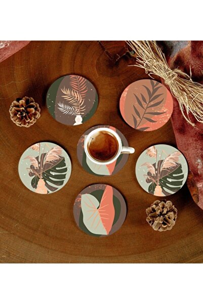 Twin Store 6 Pieces Patterned MDF Coasters