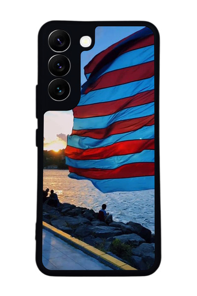 Aksel Kılıf متوافق مع هاتف سامسونج جالاكسي S22 مطبوع ، أسود غير لامع، سيليكون...