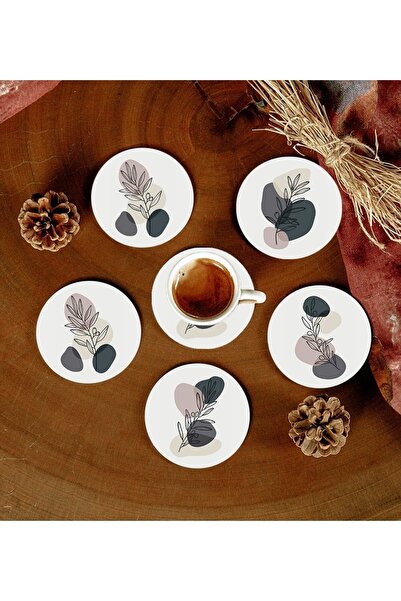 Hangora 6 Pieces Patterned MDF Coasters