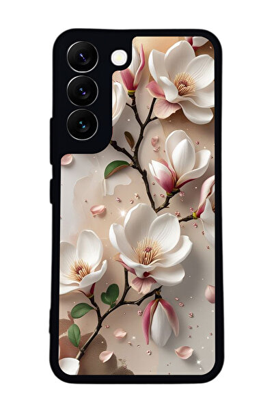 Aksel Kılıf متوافق مع هاتف سامسونج جالاكسي S22 مطبوع ، أسود غير لامع، سيليكون...