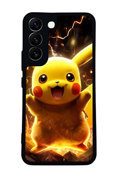 Aksel Kılıf متوافق مع هاتف سامسونج جالاكسي S22 مطبوع ، أسود غير لامع، سيليكون...