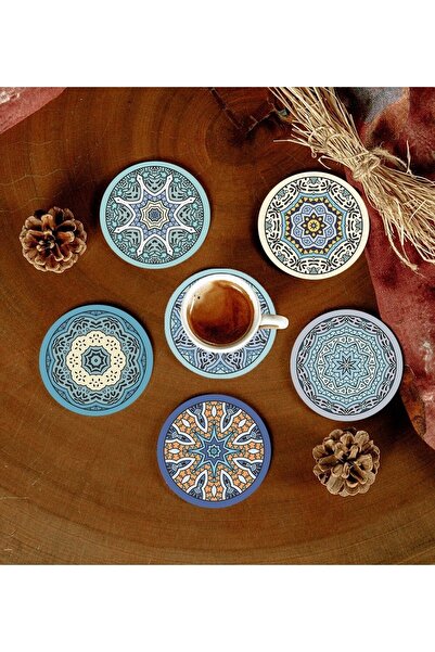 Hangora 6 Pieces Patterned MDF Coasters
