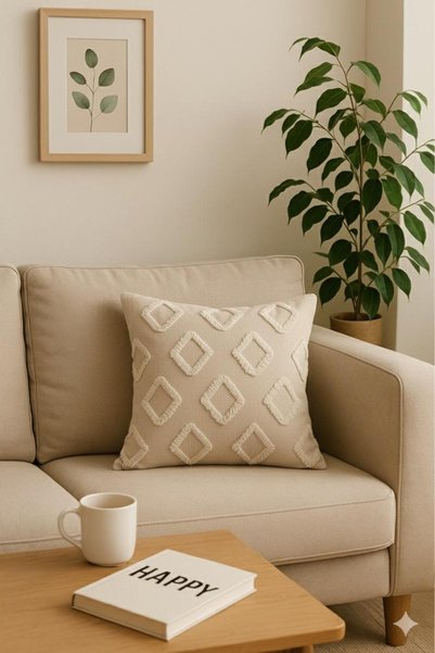 SYCAMORE HOME Throw Pillow Cover 43X43 cm – Double-Sided, Zippered, Compatible with Luxury Chenille Fabric Sofa Cover 1 Piece