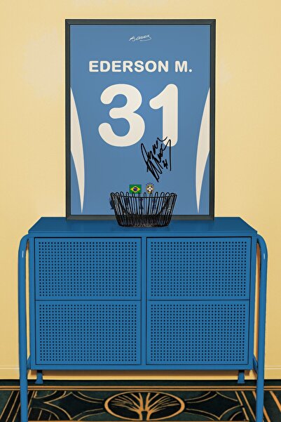 Base Concept Επιγραφή με αυτόγραφο τέχνης του Ederson Number 31 (με κορνίζα)