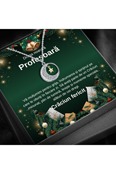 AVAMSI Set Cadou Craciun Profesoară LD758M Colier cu Pandativ Lumina lunii di...